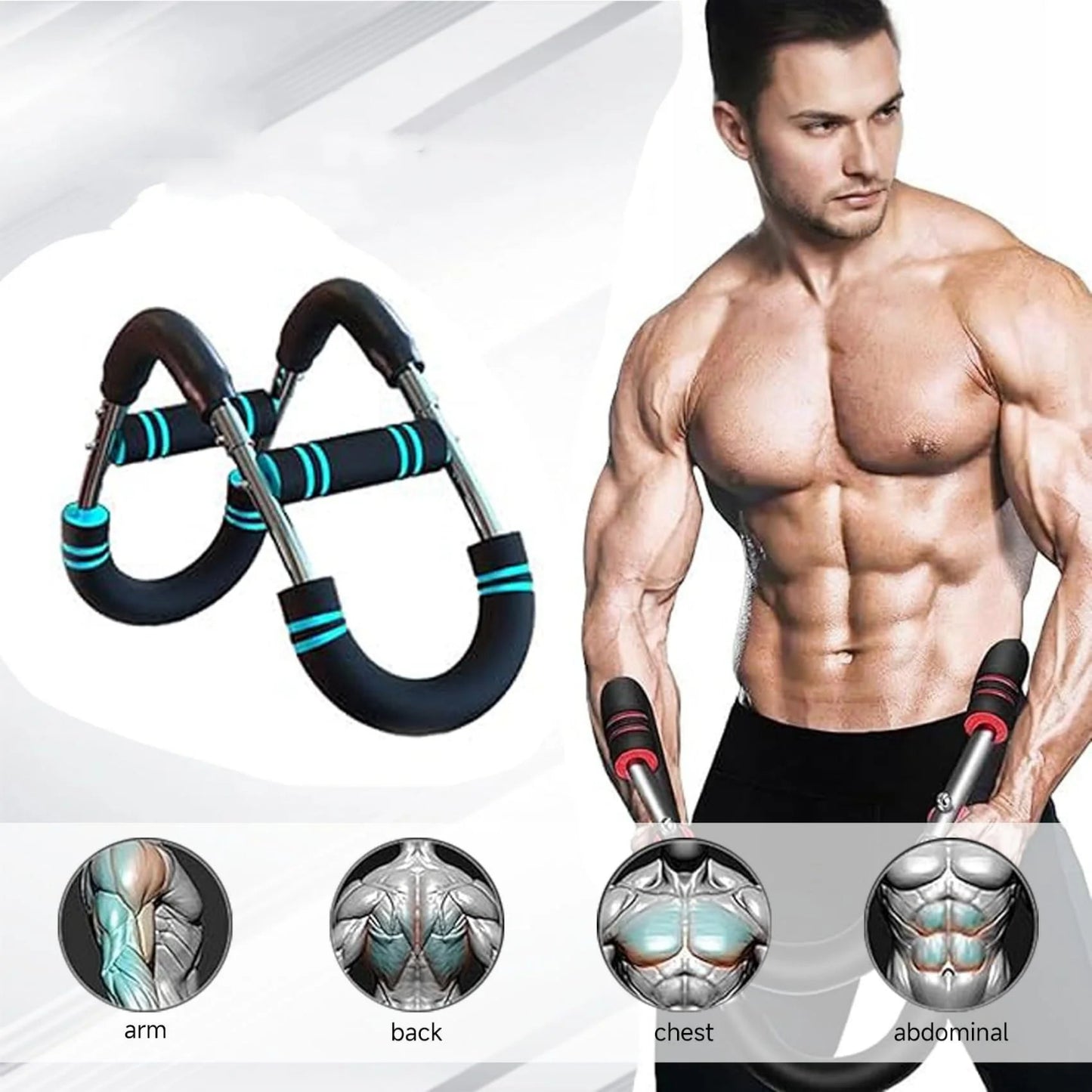 Adjustable Arm Trainer with Resistance Bands Detachable Chest Expander for Upper Body Strength Training Home Gym Equipment