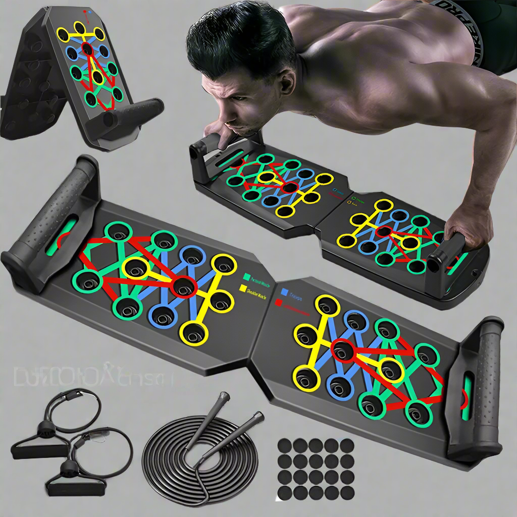 Push-Up Board Set Portable Multifunctional Push-Up Bar Foldable Fitness Equipment for Chest Abdomen Arms/Back Training