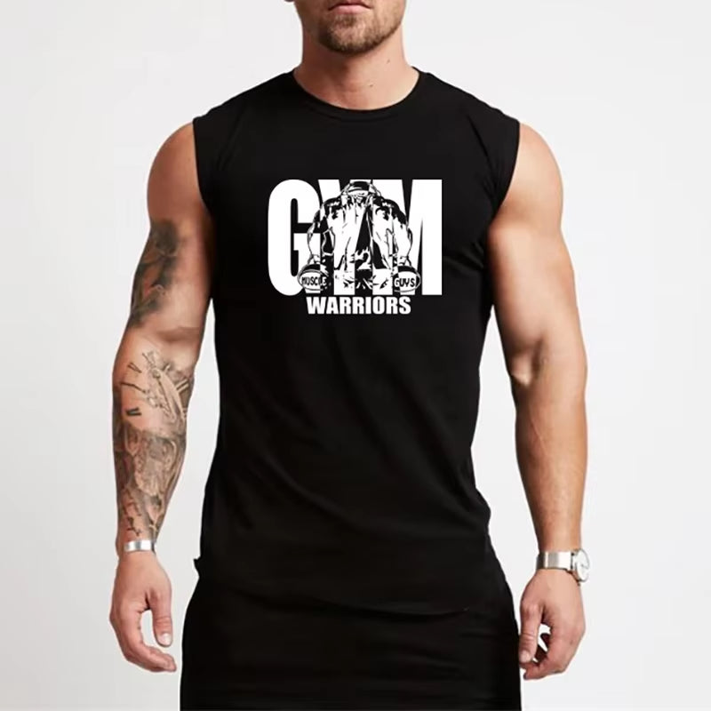 Gym Tank Top Mens Fitness Clothing Compression Vest Cotton Bodybuilding Stringer Tanktop Muscle Singlet Workout Sleeveless Shirt
