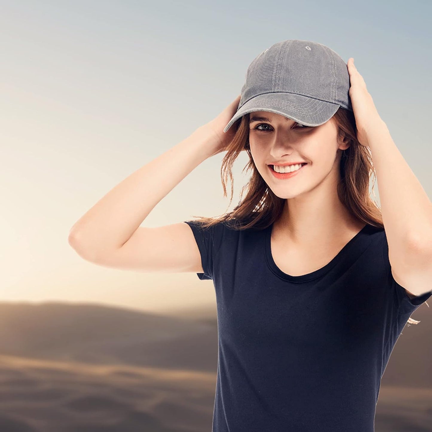 Vintage Washed Baseball Cap Distressed Baseball Hat Unisex Adjustable Dad Hats for Women Men