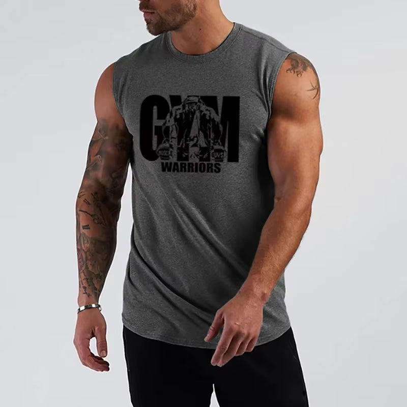 Gym Tank Top Mens Fitness Clothing Compression Vest Cotton Bodybuilding Stringer Tanktop Muscle Singlet Workout Sleeveless Shirt