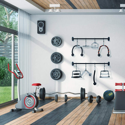 Professional Cable Machine Attachments: Tricep Straight Bar, V Bar, and LAT Pulldown Accessories - Supports Up to 880 lbs for Home Gym Use
