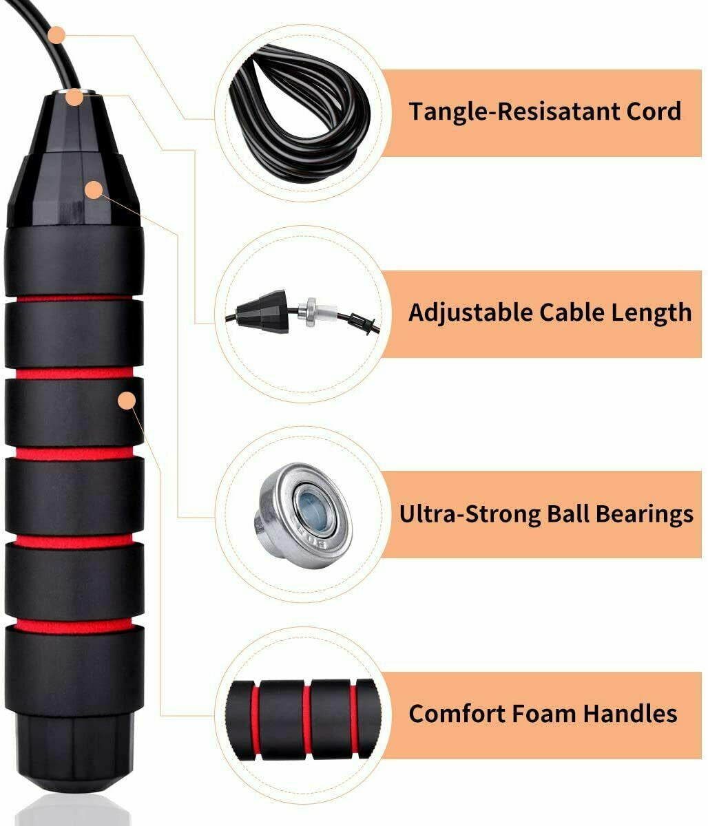 10 Ft Jump Rope Aerobic Exercise Workout Speed Skipping Crossfit Gym Boxing Mens