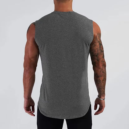 Gym Tank Top Mens Fitness Clothing Compression Vest Cotton Bodybuilding Stringer Tanktop Muscle Singlet Workout Sleeveless Shirt