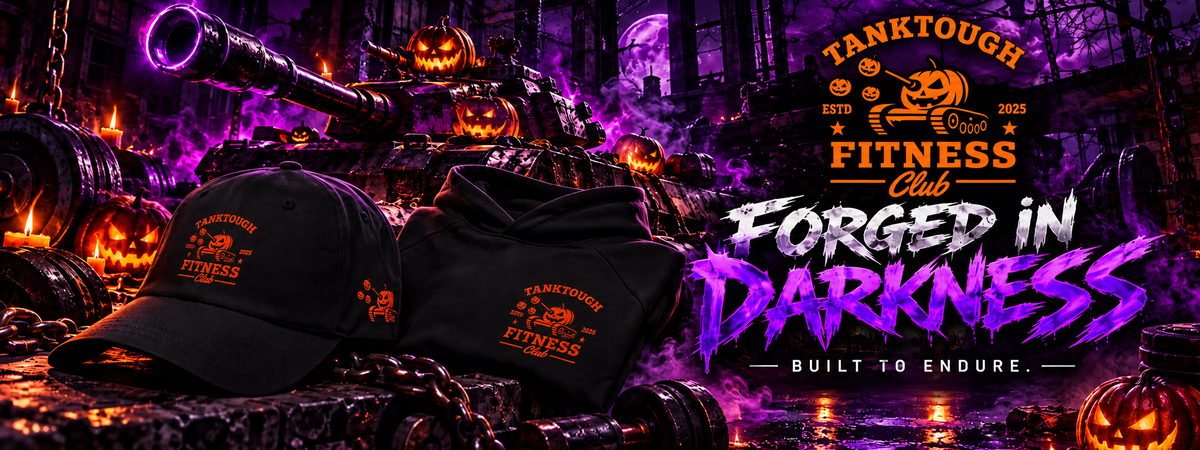 TankTough Halloween banner with hat hoodie tank and purple smoke